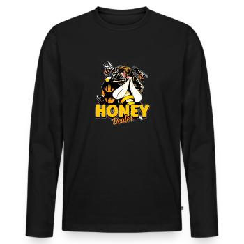 Marchand de miel Apiculteur Abeille Murmure Abeilles Abeilles Abeilles Abeille - T-shirt manches longues Premium bio Homme - noir - Devant - Nico (187cm)