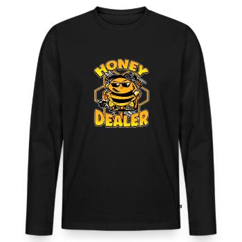 Marchand de miel Apiculteur Abeille Murmure Abeilles Abeilles Abeilles Abeille - T-shirt manches longues Premium bio Homme - noir - Devant - Nico (187cm)