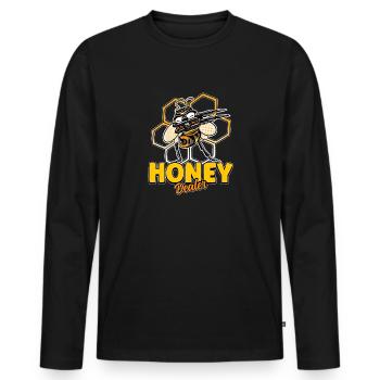 Marchand de miel Apiculteur Abeille Murmure Abeilles Abeilles Abeilles Abeille - T-shirt manches longues Premium bio Homme - noir - Devant - Nico (187cm)