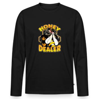 Marchand de miel Apiculteur Abeille Murmure Abeilles Abeilles Abeilles Abeille - T-shirt manches longues Premium bio Homme - noir - Devant - Nico (187cm)