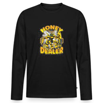 Marchand de miel Apiculteur Abeille Murmure Abeilles Abeilles Abeilles Abeille - T-shirt manches longues Premium bio Homme - noir - Devant - Nico (187cm)