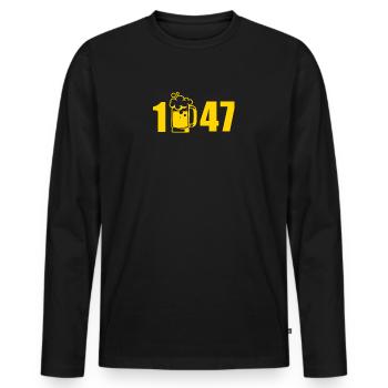 1947 beer party edition - Männer Premium Bio Langarmshirt - Schwarz - Vorne - Nico (187cm)