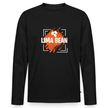 Lima Bean fantastic Design - Männer Premium Bio Langarmshirt - Schwarz - Vorne - Nico (187cm)