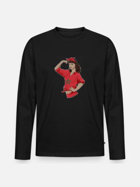 Fille marocaine incassable I Héritage marocain I - T-shirt manches longues Premium bio Homme - noir