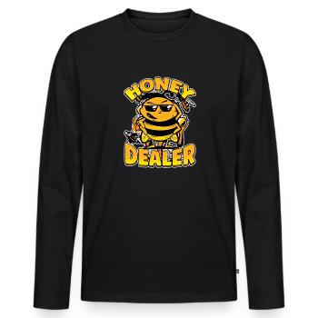 Marchand de miel Apiculteur Abeille Murmure Abeilles Abeilles Abeilles Abeille - T-shirt manches longues Premium bio Homme - noir - Devant - Nico (187cm)