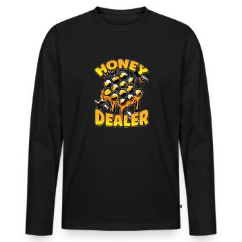 Marchand de miel Apiculteur Abeille Murmure Abeilles Abeilles Abeilles Abeille - T-shirt manches longues Premium bio Homme - noir - Devant - Nico (187cm)