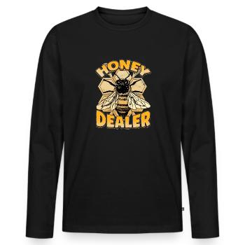 Marchand de miel Apiculteur Abeille Murmure Abeilles Abeilles Abeilles Abeille - T-shirt manches longues Premium bio Homme - noir - Devant - Nico (187cm)