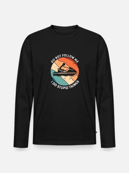 Jetski Funny Saying - Men's Premium Organic Long Sleeve Shirt - black