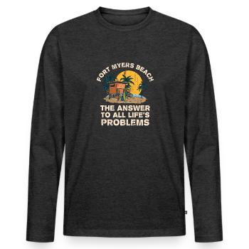 Fort Myers Beach Answer To All Life's Problems - Men's Premium Organic Long Sleeve Shirt - heather anthracite - Front - Nico (187cm)