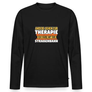 Straßenbahn Straßenbahnfahrer S-Bahn - Männer Premium Bio Langarmshirt - Schwarz - Vorne - Nico (187cm)