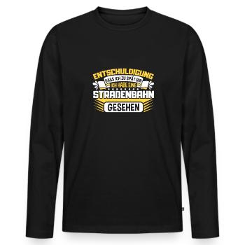 Straßenbahn Straßenbahnfahrer S-Bahn - Männer Premium Bio Langarmshirt - Schwarz - Vorne - Nico (187cm)