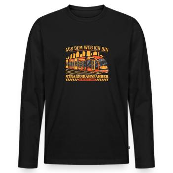 Straßenbahn Straßenbahnfahrer S-Bahn - Männer Premium Bio Langarmshirt - Schwarz - Vorne - Nico (187cm)