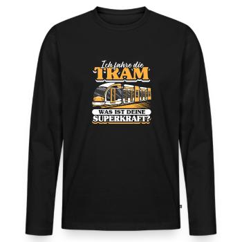 Straßenbahn Straßenbahnfahrer S-Bahn - Männer Premium Bio Langarmshirt - Schwarz - Vorne - Nico (187cm)