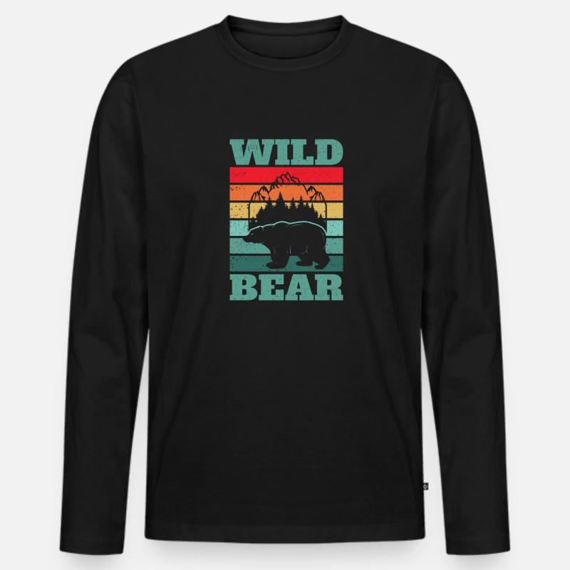 Grizzlybär - Männer Premium Bio Langarmshirt - Schwarz