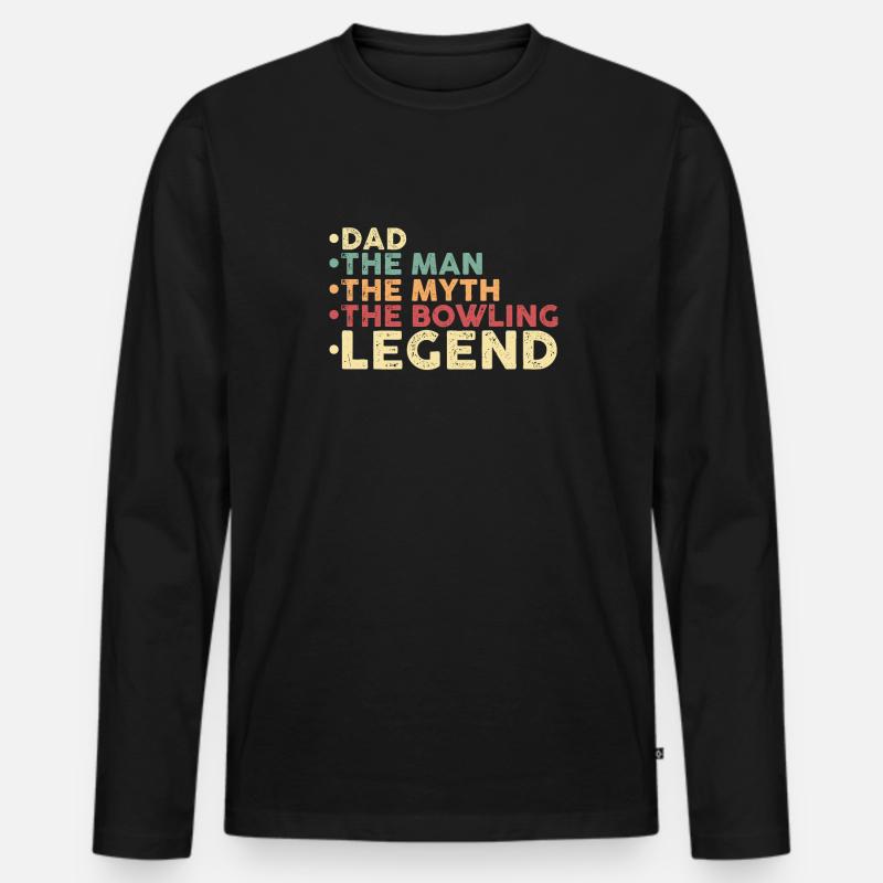 Legendäres Bowling - Männer Premium Bio Langarmshirt - Schwarz