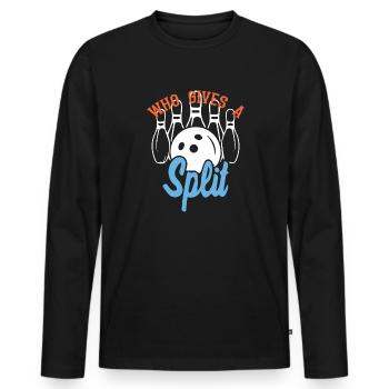 Geteilte Entscheidung - Männer Premium Bio Langarmshirt - Schwarz - Vorne - Nico (187cm)