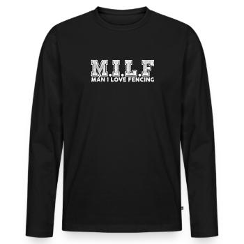 Fechten-Mann - Männer Premium Bio Langarmshirt - Schwarz - Vorne - Nico (187cm)