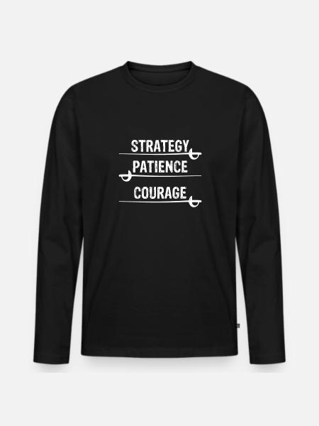 Mutiger Fechten - Männer Premium Bio Langarmshirt - Schwarz