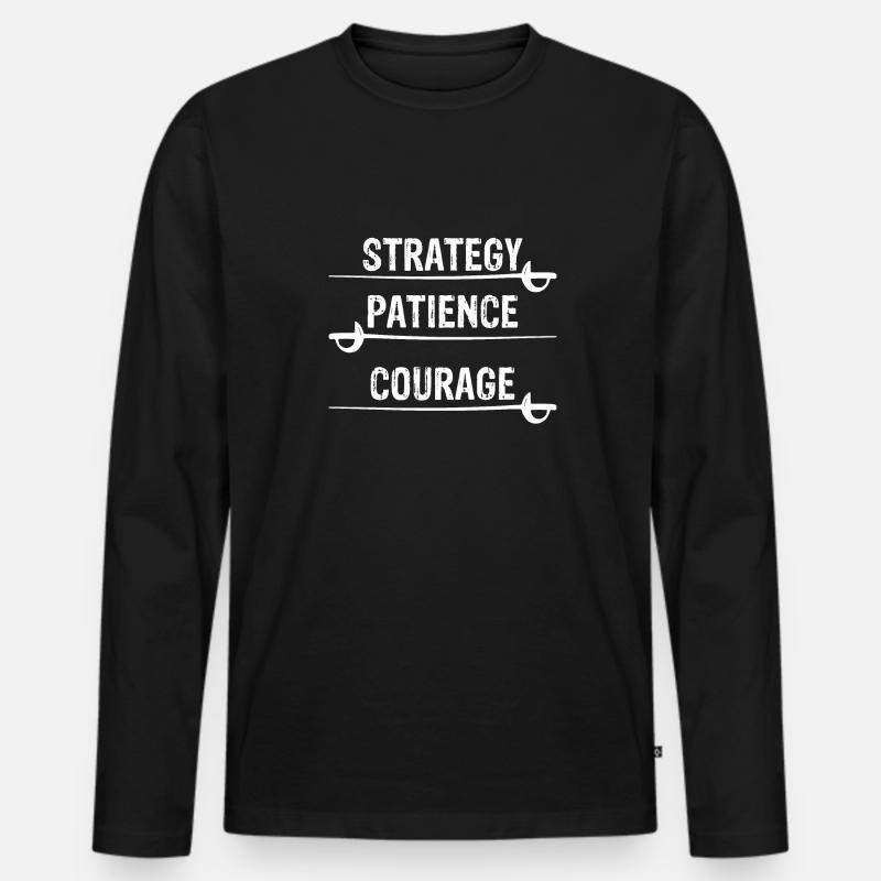 Mutiger Fechten - Männer Premium Bio Langarmshirt - Schwarz