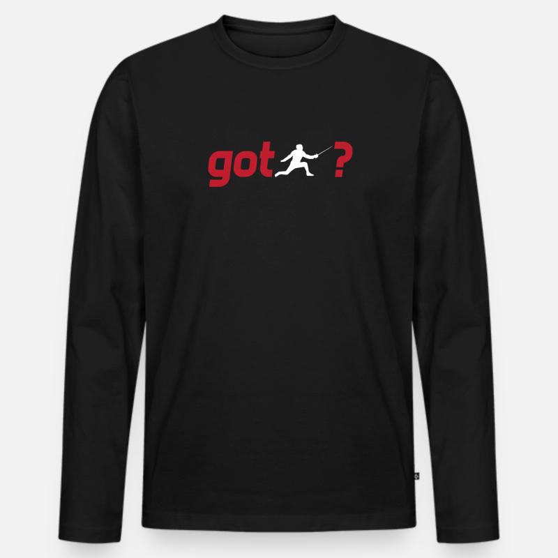 Fechtfertigkeit - Männer Premium Bio Langarmshirt - Schwarz