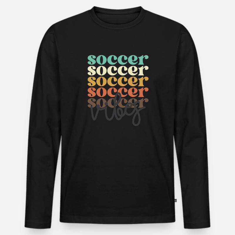 Fußballstimmung - Männer Premium Bio Langarmshirt - Schwarz