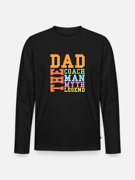 Soccer Daddy - Männer Premium Bio Langarmshirt - Schwarz