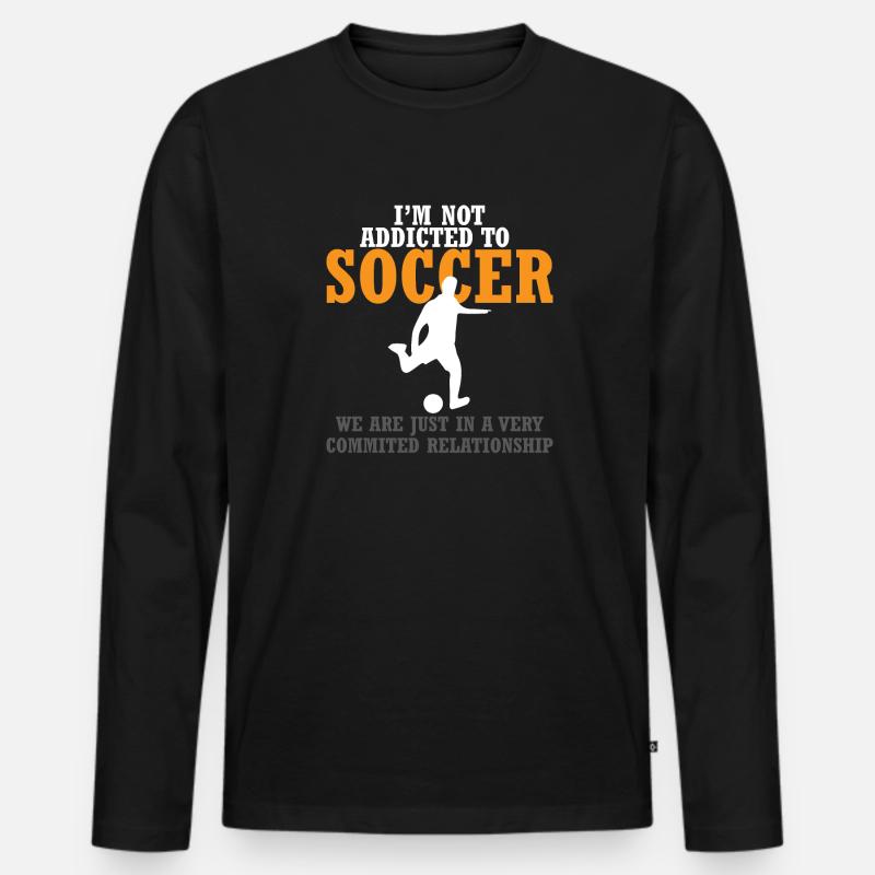 Fussball Beziehung - Männer Premium Bio Langarmshirt - Schwarz
