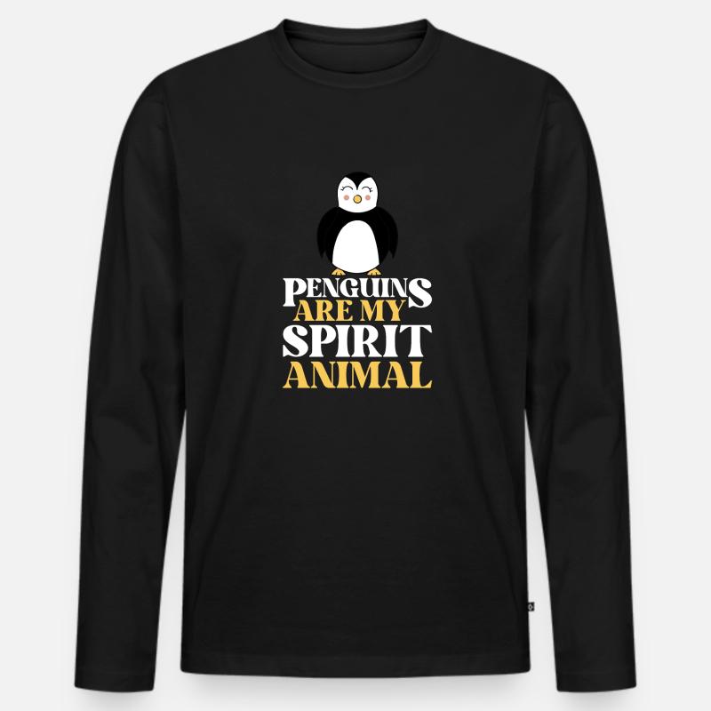 Pinguingeist - Männer Premium Bio Langarmshirt - Schwarz