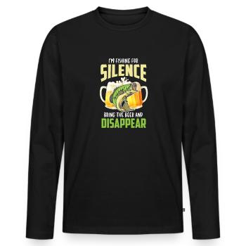 I'm Fishing For Silence Bring The Beer & Disappear - Men's Premium Organic Long Sleeve Shirt - black - Front - Nico (187cm)