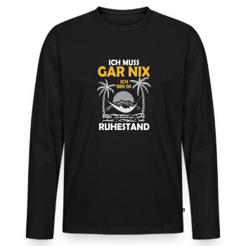 Ruhestand Strang Urlaub - Männer Premium Bio Langarmshirt - Schwarz - Vorne - Nico (187cm)