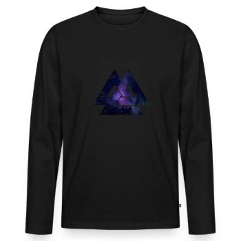 Valknut Wotan Nœud Guerriers Vikings Scandinaves - T-shirt manches longues Premium bio Homme - noir - Devant - Nico (187cm)