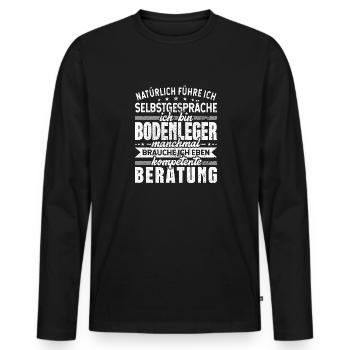 Bodenleger Selbstgespräche Mosaikleger - Männer Premium Bio Langarmshirt - Schwarz - Vorne - Nico (187cm)