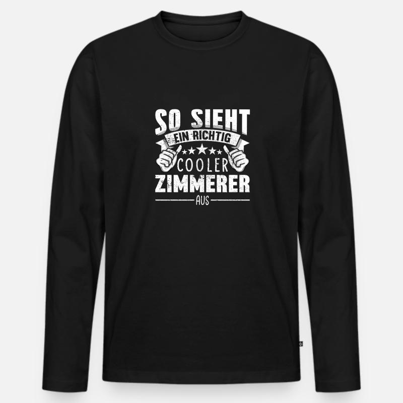 Zimmerer - Männer Premium Bio Langarmshirt - Schwarz