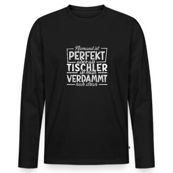 Tischler - Männer Premium Bio Langarmshirt - Schwarz - Vorne - Nico (187cm)