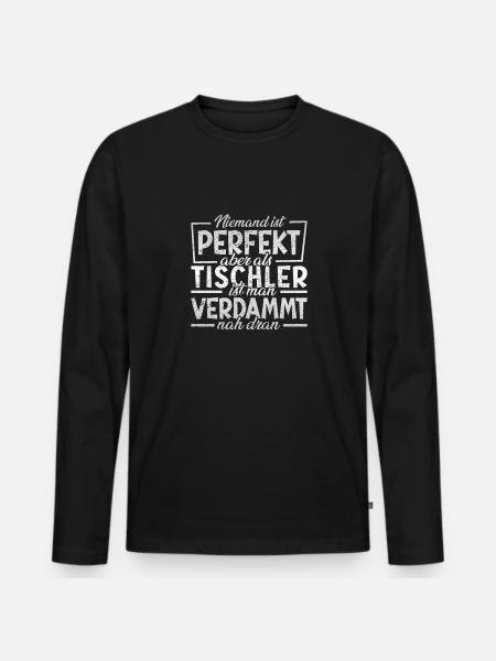 Tischler - Männer Premium Bio Langarmshirt - Schwarz