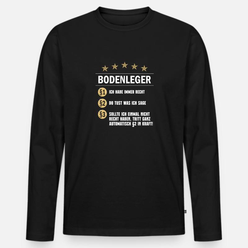 Paragraph Bodenleger - Männer Premium Bio Langarmshirt - Schwarz