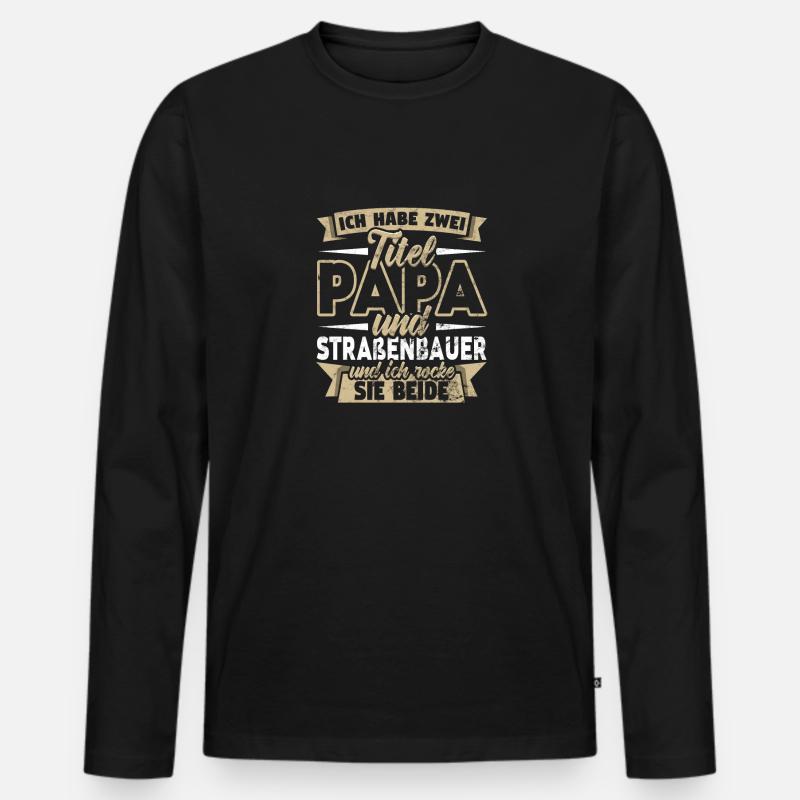 Straßenbauer - Männer Premium Bio Langarmshirt - Schwarz