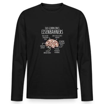 Eisenbahner Anatomie Gehirn Schaffner - Männer Premium Bio Langarmshirt - Schwarz - Vorne - Nico (187cm)