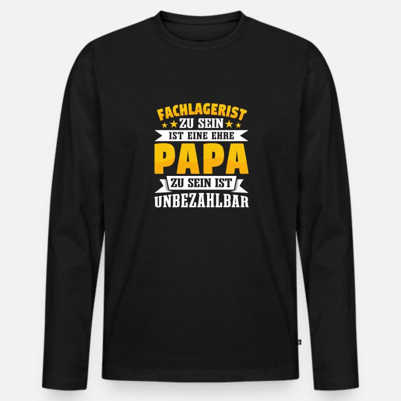 Fachlagerist - Männer Premium Bio Langarmshirt - Schwarz