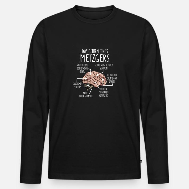 Metzger Anatomie - Männer Premium Bio Langarmshirt - Schwarz