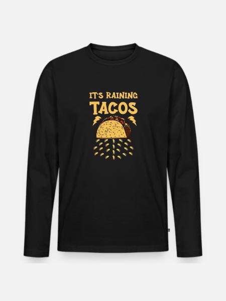 Taco Tacos Mexican Food - Men's Premium Organic Long Sleeve Shirt - black