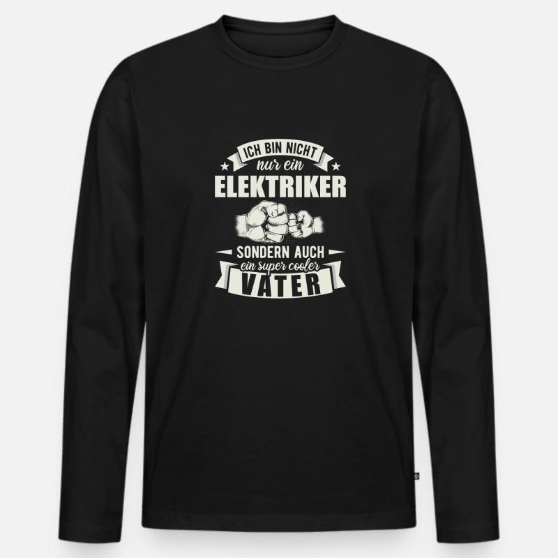 Elektriker - Männer Premium Bio Langarmshirt - Schwarz