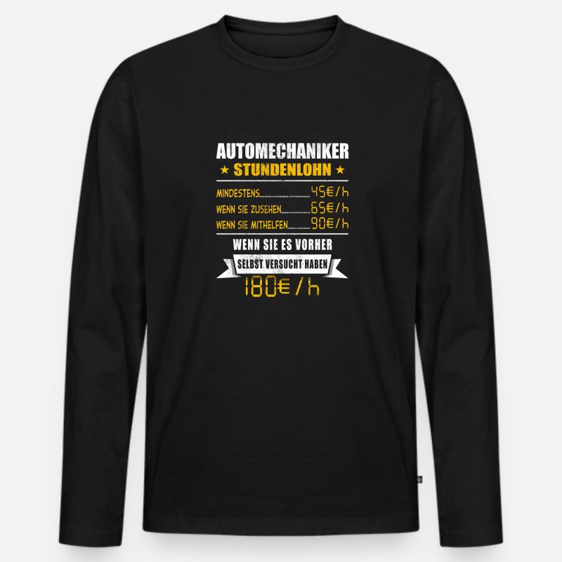 Automechaniker - Männer Premium Bio Langarmshirt - Schwarz