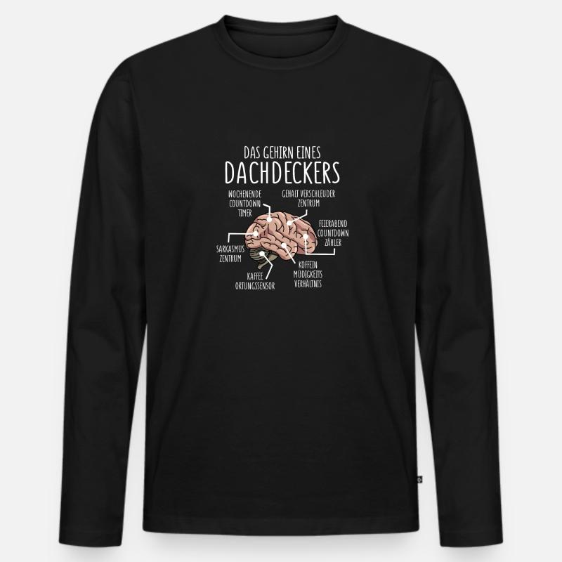 Dachdecker Anatomie - Männer Premium Bio Langarmshirt - Schwarz