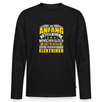 Elektriker Alle Menschen gleich - Männer Premium Bio Langarmshirt - Schwarz - Vorne - Nico (187cm)