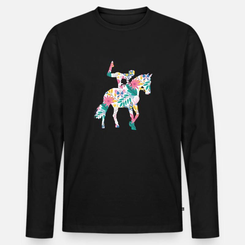 Voltigieren Volti Voltigier Pferde Pferdemädchen - Männer Premium Bio Langarmshirt - Schwarz