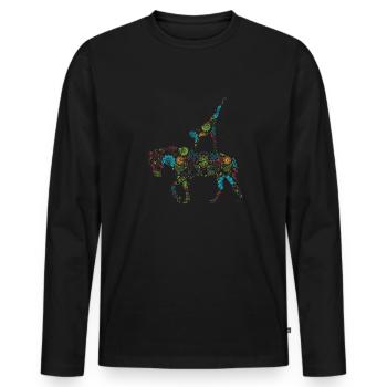 Voûte Volti Voûte Chevaux Chevaux Filles - T-shirt manches longues Premium bio Homme - noir - Devant - Nico (187cm)