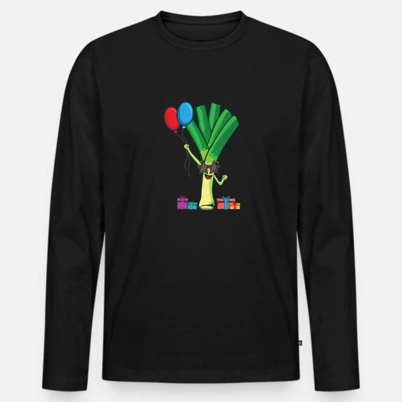 Lauch - Männer Premium Bio Langarmshirt - Schwarz