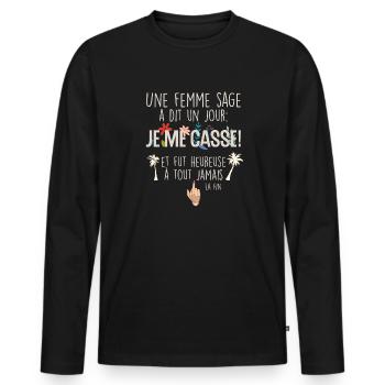 idee depart collegue de travail humour f - Men's Premium Organic Long Sleeve Shirt - black - Front - Nico (187cm)
