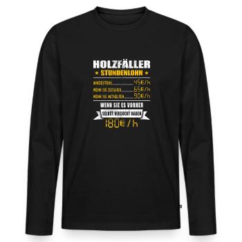Holzfäller - Männer Premium Bio Langarmshirt - Schwarz - Vorne - Nico (187cm)